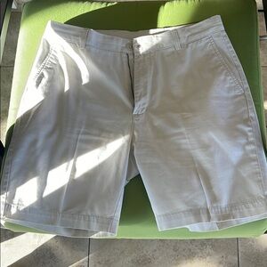 White Flat Front Casual Shorts